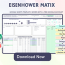 Eisenhower Matrix – Task Tracker & Priority – Google Sheets – Instant Download