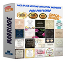 Pack 150 Artes Para Convites Casamentos Editáveis Psd e Png